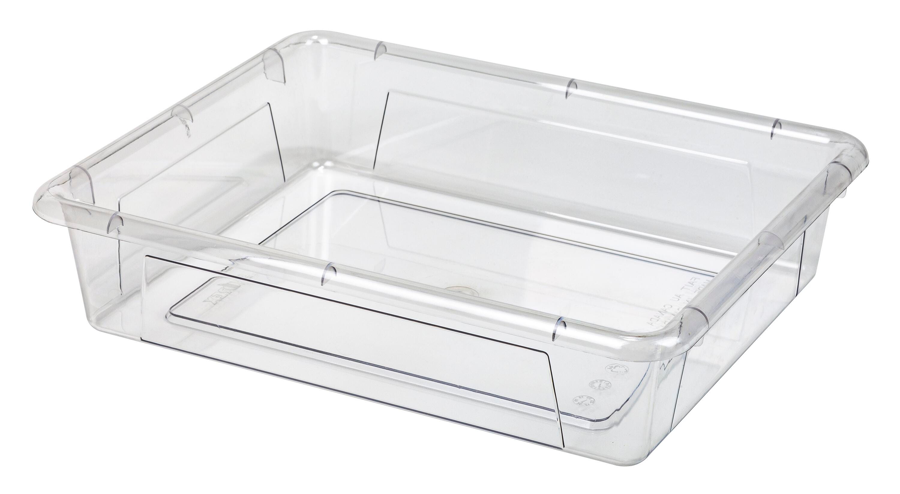School Smart Storage Tray, Letter Size, 10-3/4 x 13-1/4 x 3 Inches, Clear, Pack of 5 2087471